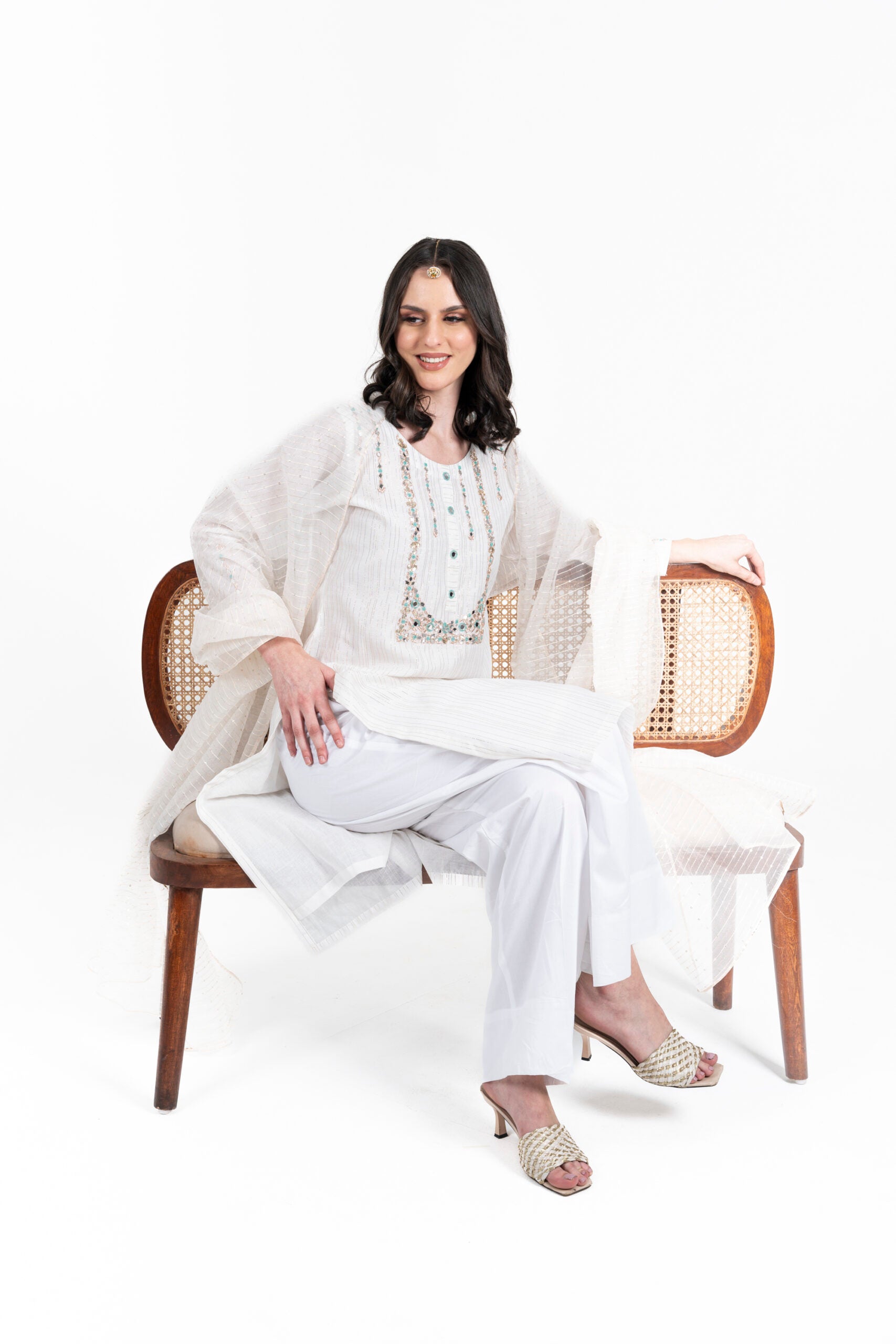 White Pakistani Style Suit