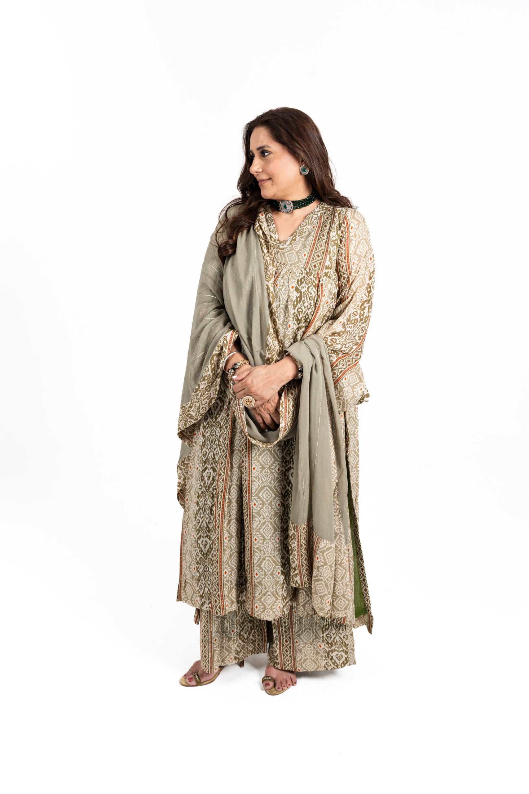 Henna Green Anarkali Suit