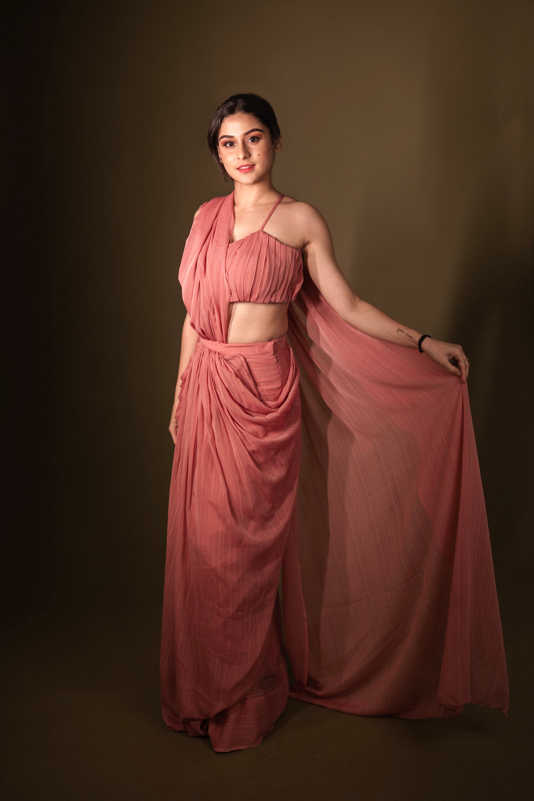 pink saree