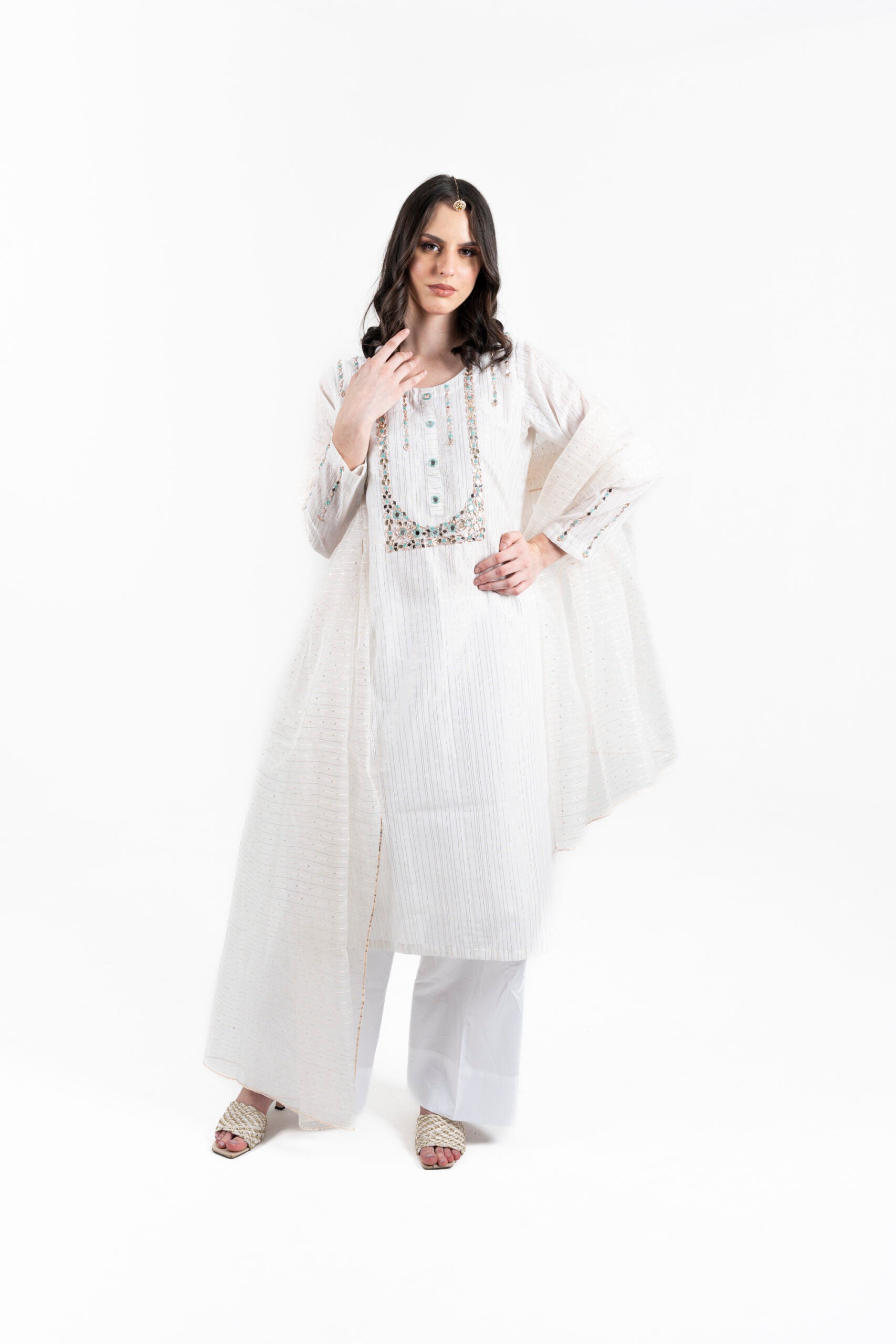 White Pakistani Style Suit