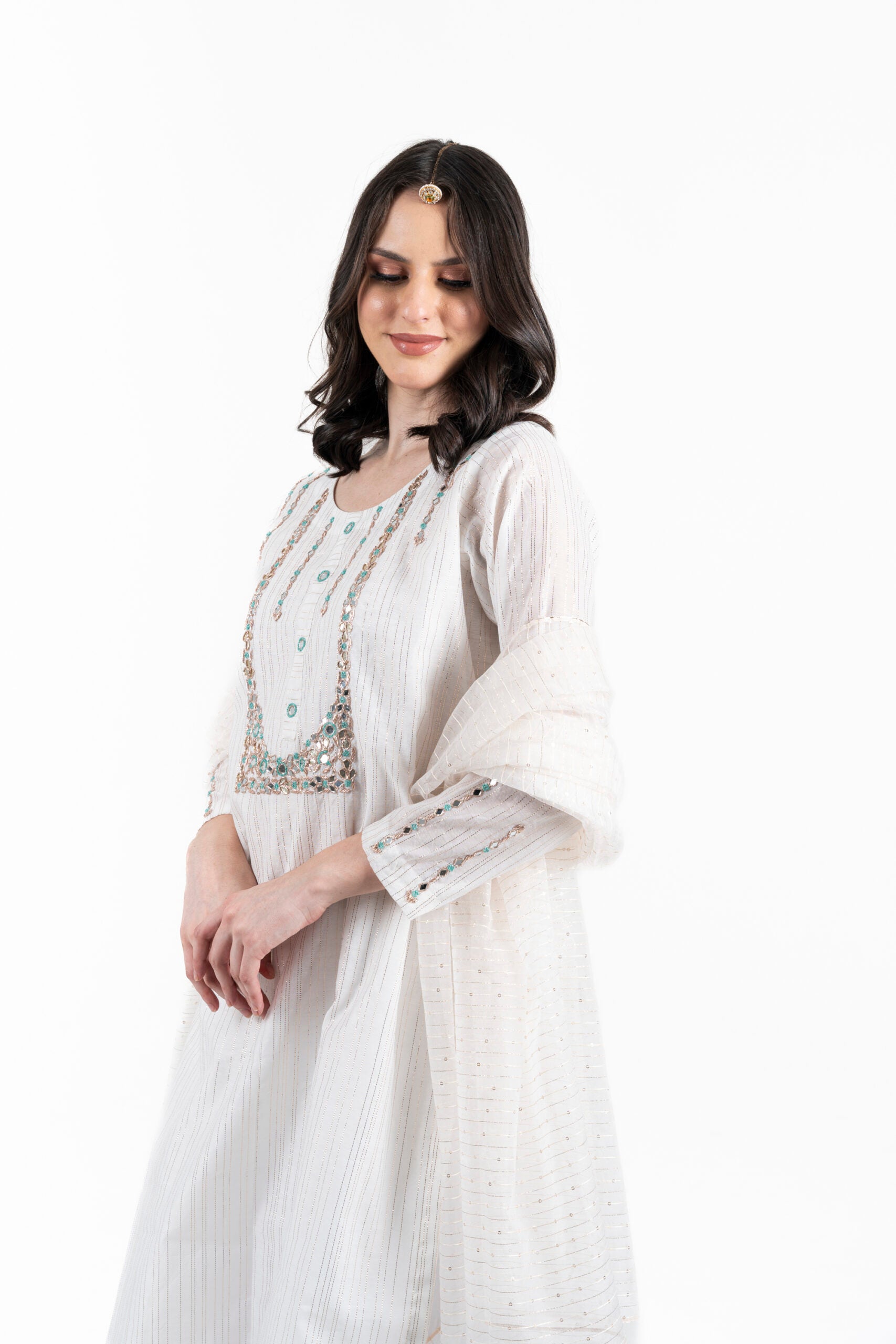 White Pakistani Style Suit