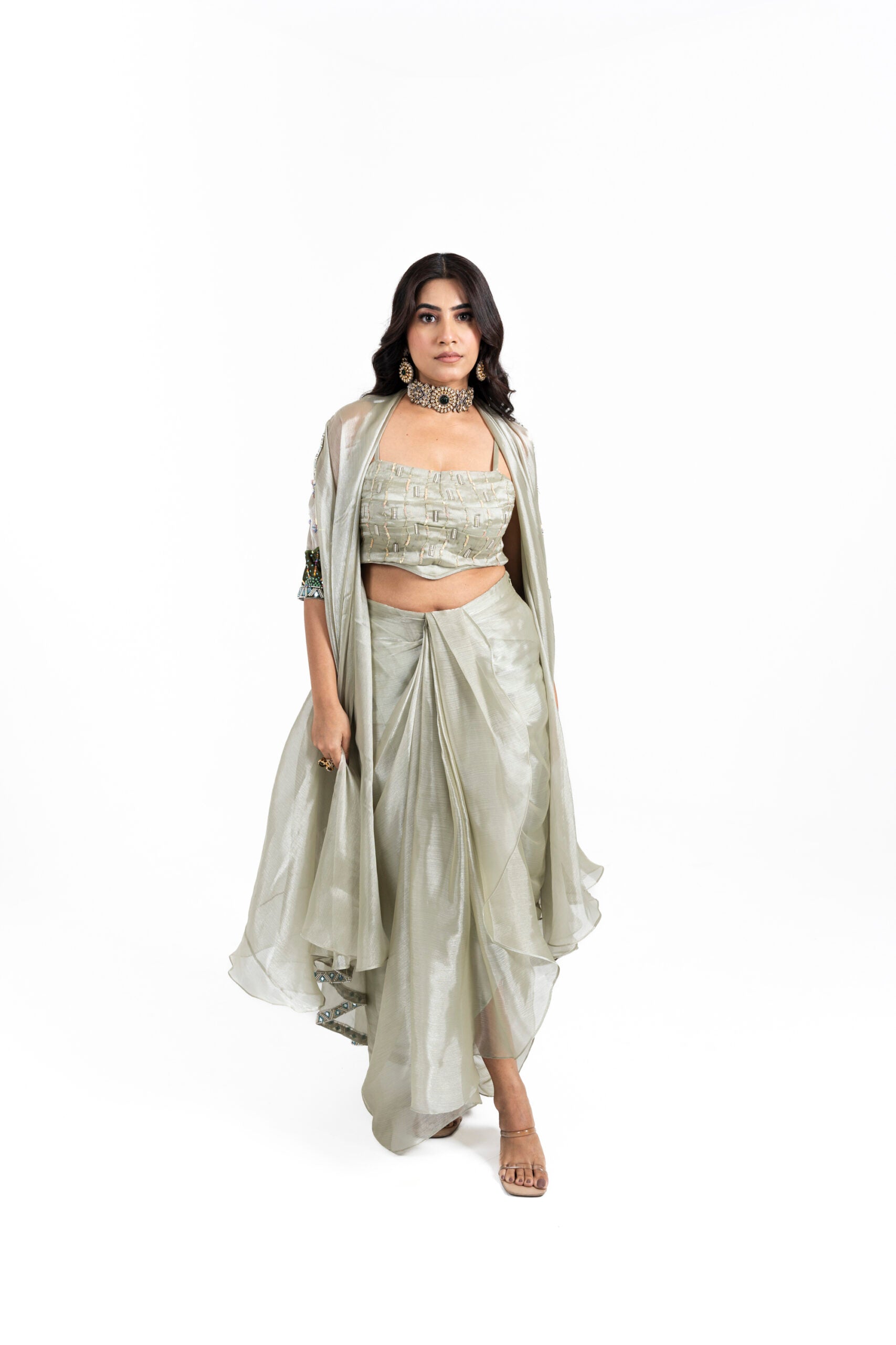 Cape dhoti set